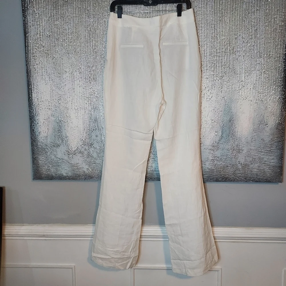 Zara full-length Flared Linen Blend Pants